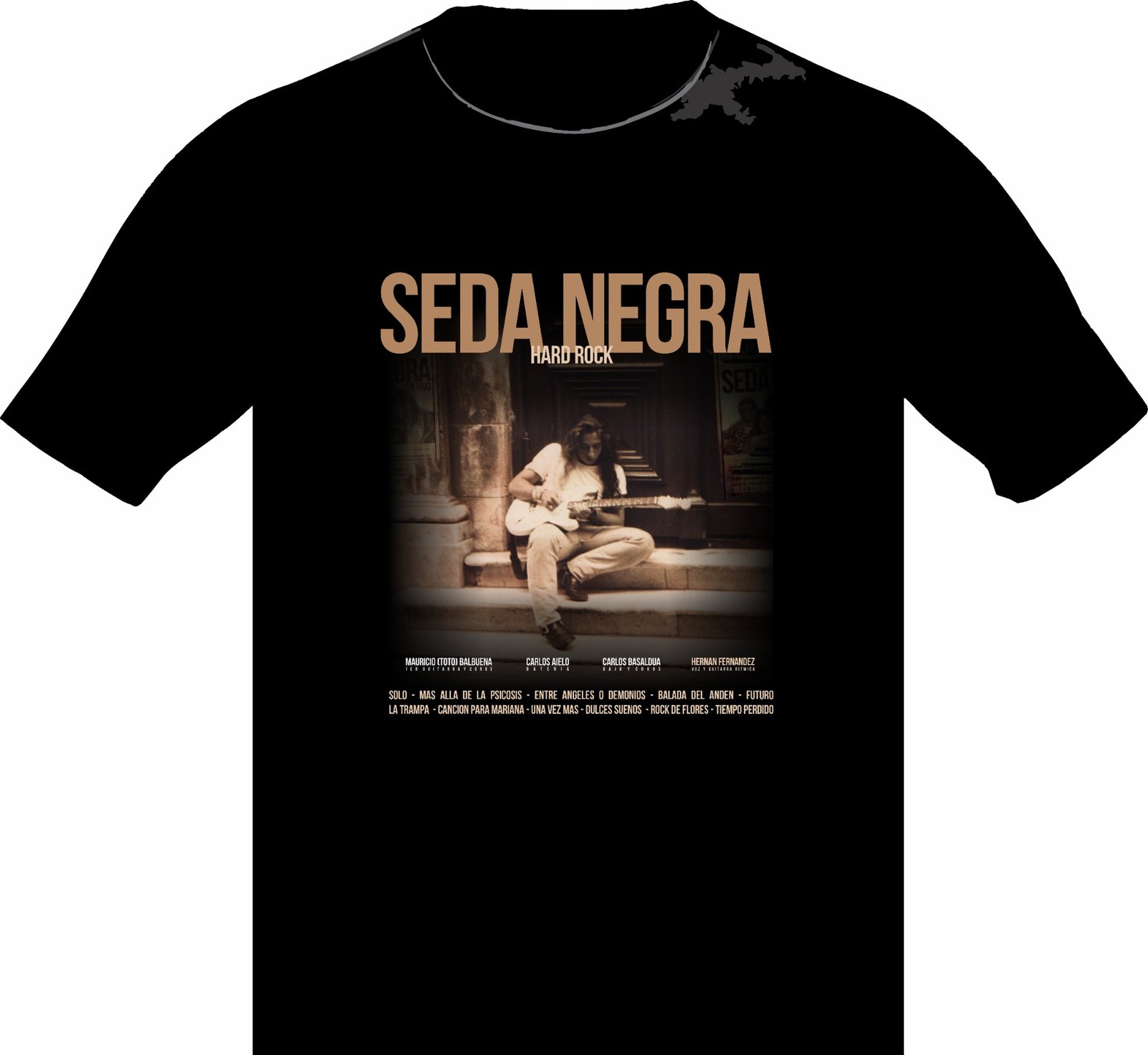 Remera 01 SEDA NEGRA