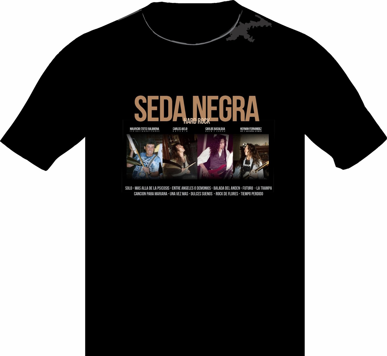 Remera 04 SEDA NEGRA
