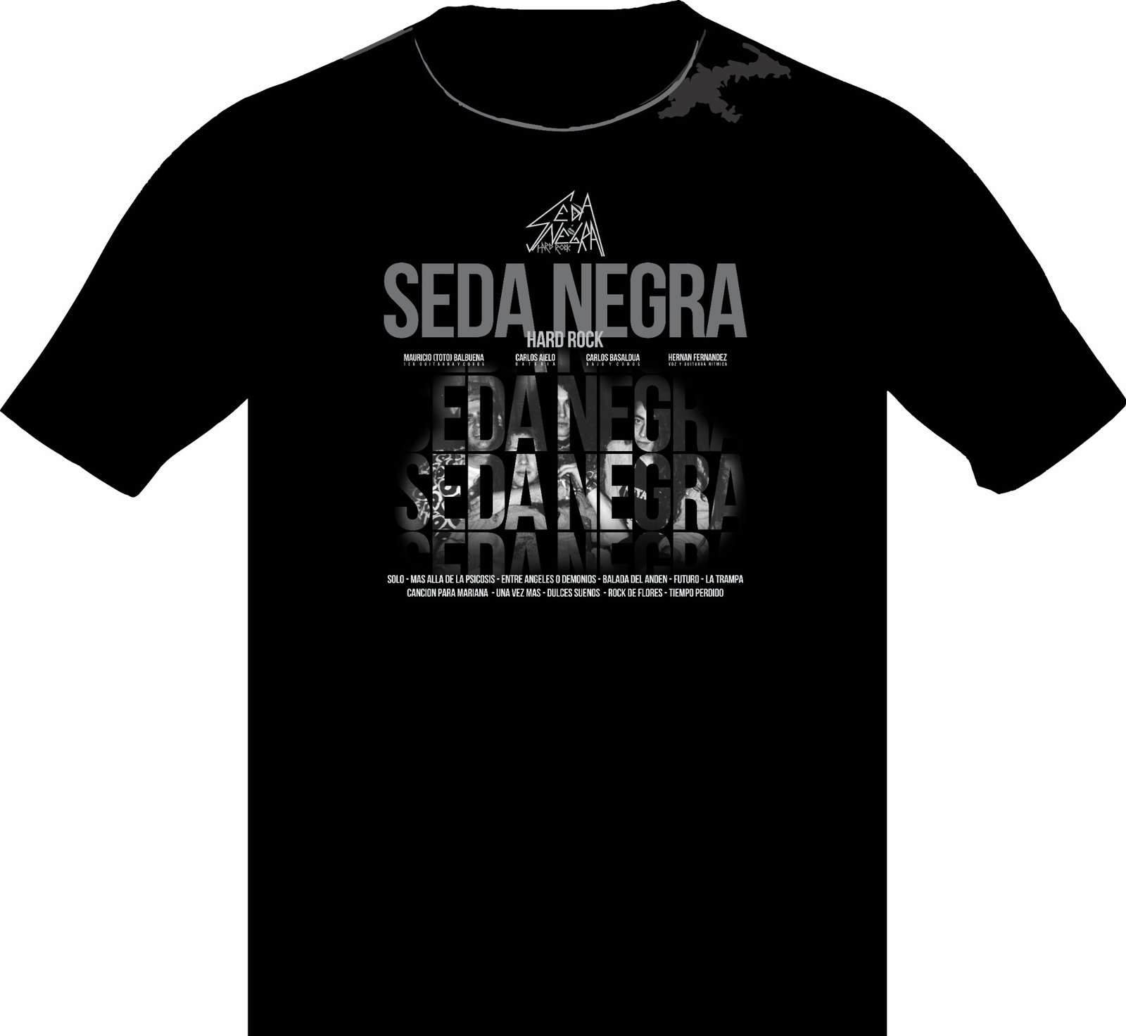 Remera 09 SEDA NEGRA