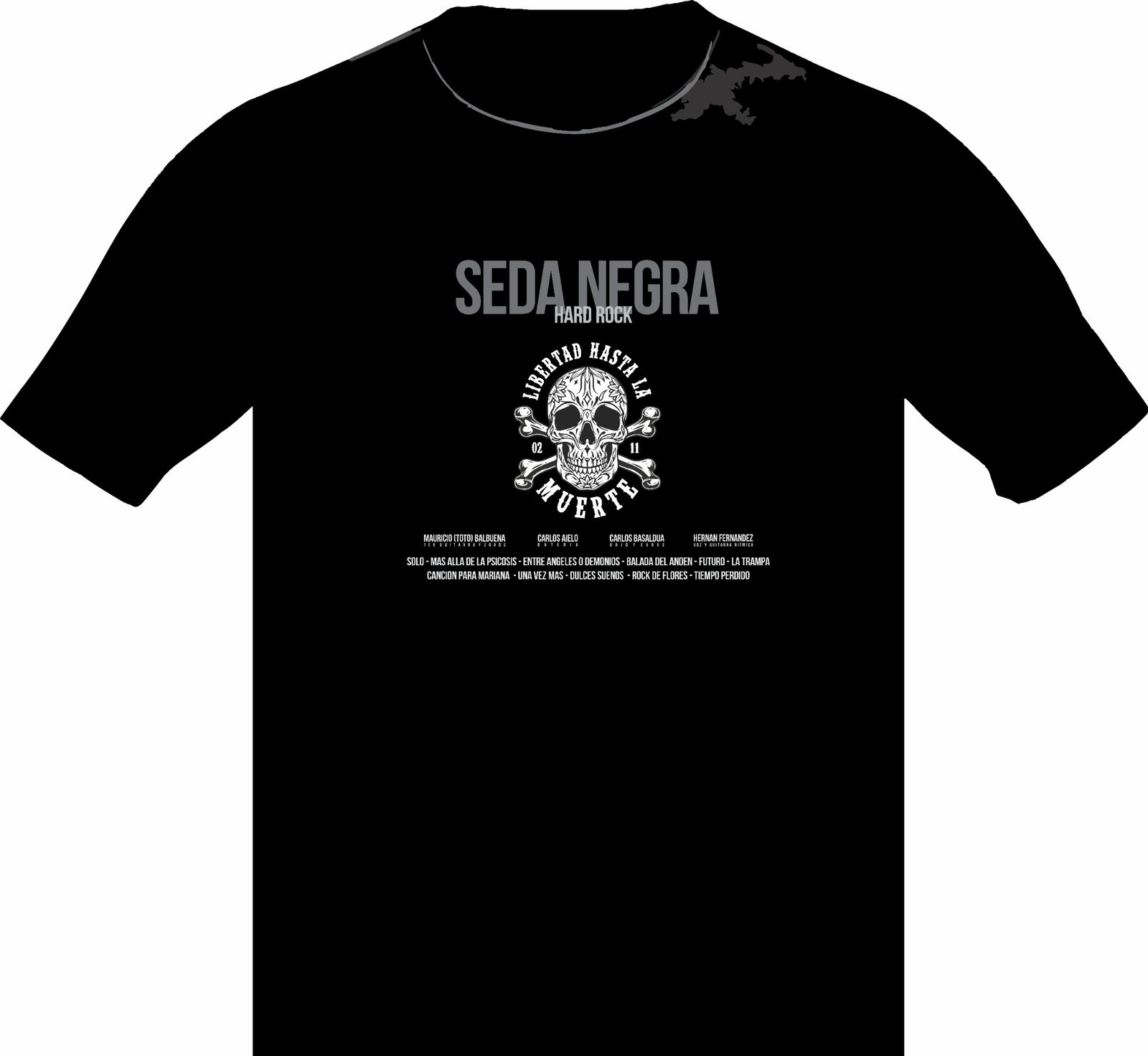 Remera 18 SEDA NEGRA